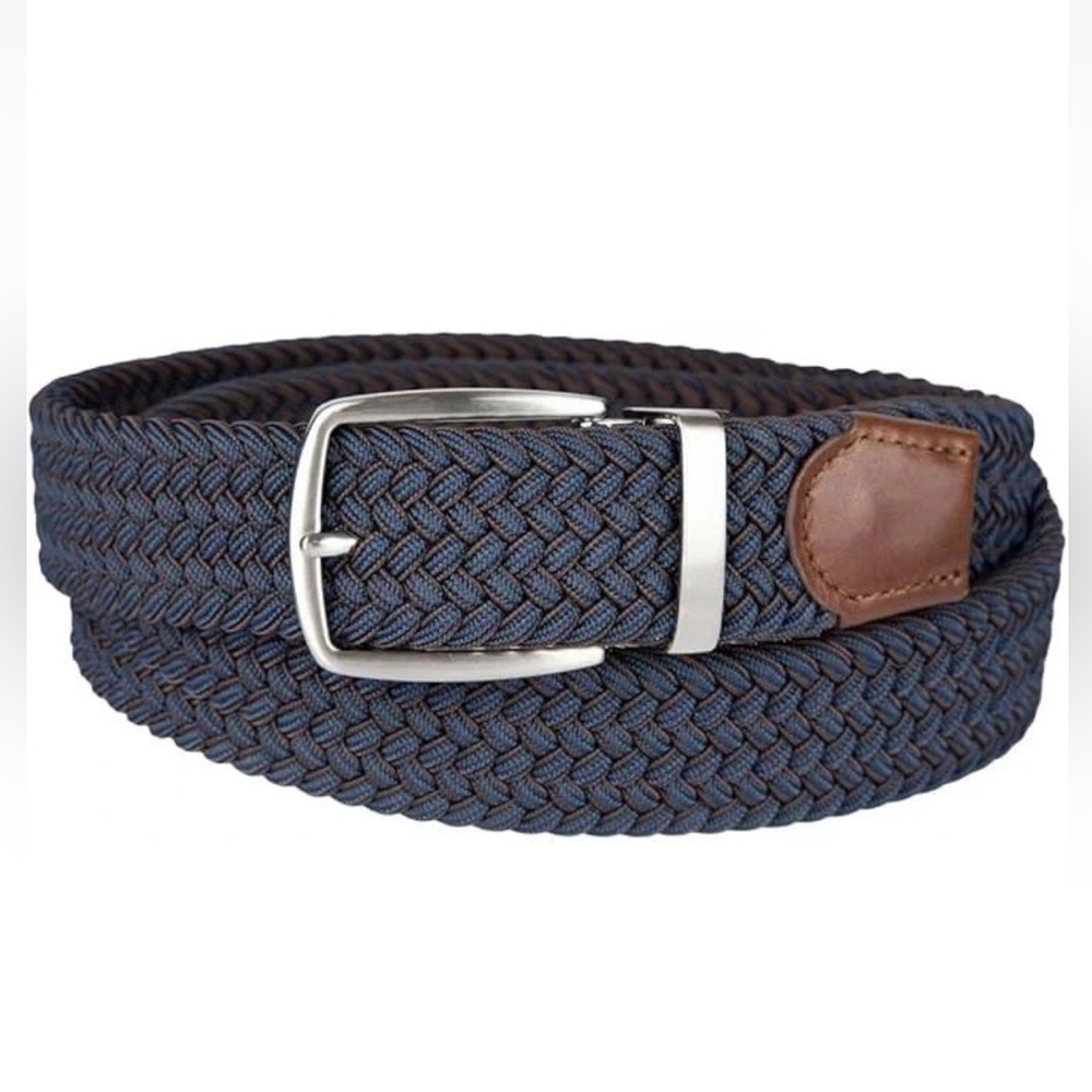 Men's Blue and Brown Woven Belt Tommy Bahama